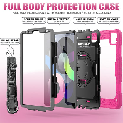 For iPad Air 2022 / 2020 10.9 Shockproof Black Silica Gel + Colorful PC Protective Case(Hot Pink) - iPad Air (2022) / (2020) 10.9 Cases by buy2fix | Online Shopping UK | buy2fix
