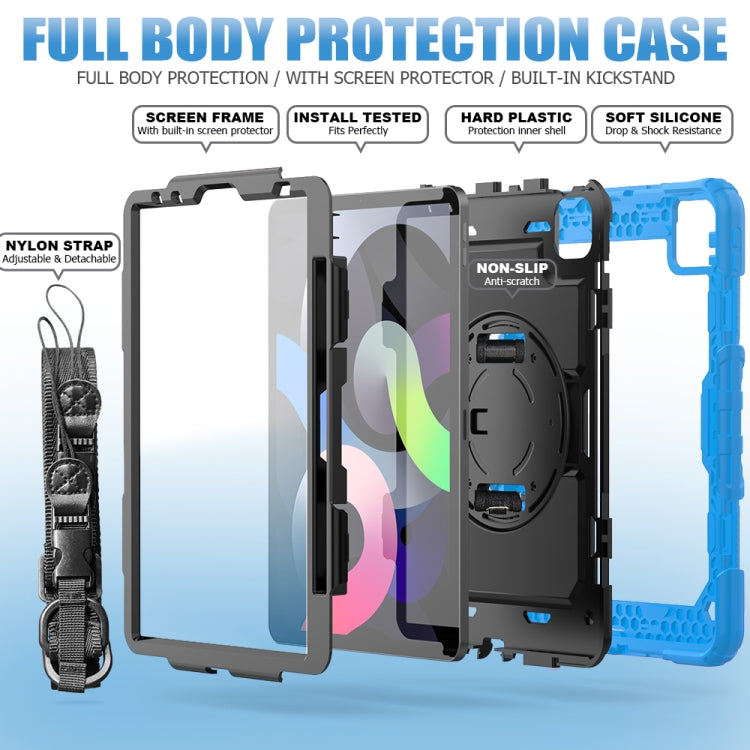 For iPad Air 2022 / 2020 10.9  Shockproof Black Silica Gel + Colorful PC Protective Case(Light Blue) - iPad Air (2022) / (2020) 10.9 Cases by buy2fix | Online Shopping UK | buy2fix