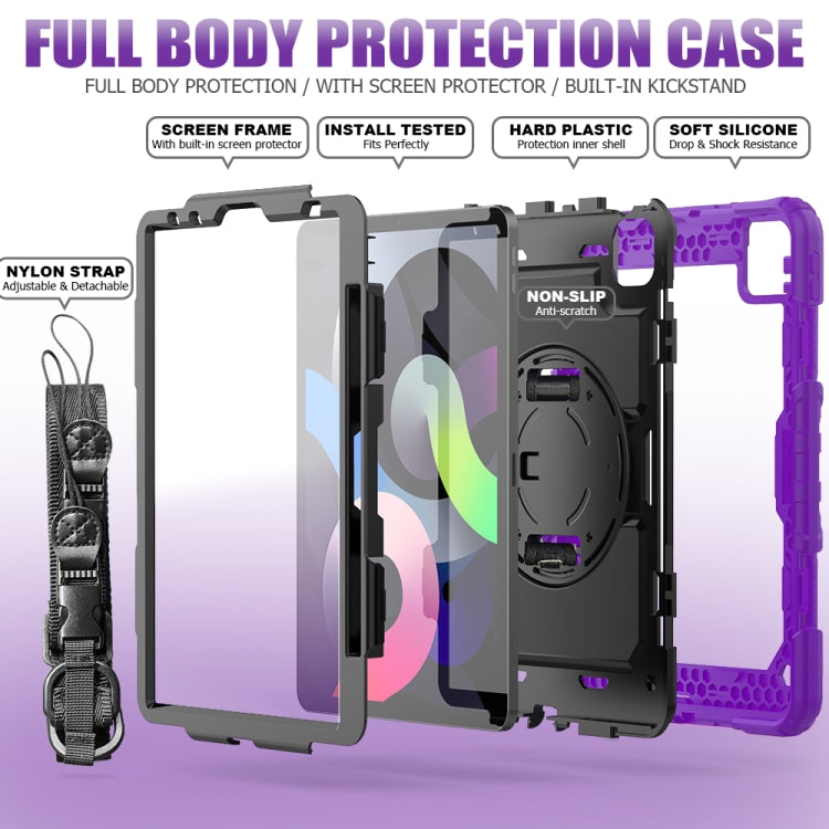 For iPad Air 2022 / 2020 10.9  Shockproof Black Silica Gel + Colorful PC Protective Case(Purple) - iPad Air (2022) / (2020) 10.9 Cases by buy2fix | Online Shopping UK | buy2fix