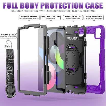 For iPad Air 2022 / 2020 10.9  Shockproof Black Silica Gel + Colorful PC Protective Case(Purple) - iPad Air (2022) / (2020) 10.9 Cases by buy2fix | Online Shopping UK | buy2fix