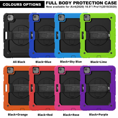 For iPad Air 2022 / 2020 10.9 Shockproof Black Silica Gel + Colorful PC Protective Case(Hot Pink) - iPad Air (2022) / (2020) 10.9 Cases by buy2fix | Online Shopping UK | buy2fix