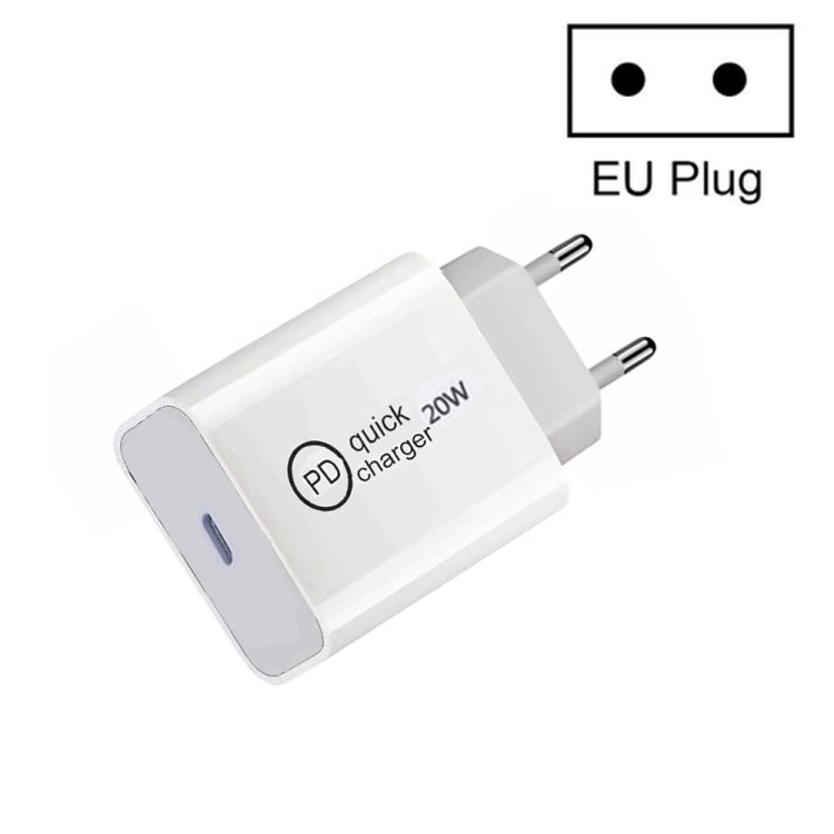 SDC-20W PD 20W Single USB-C / Type-C Interface Travel Charger EU Plug - USB Charger by buy2fix | Online Shopping UK | buy2fix