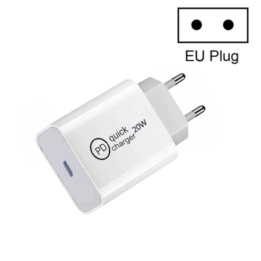 SDC-20W PD 20W Single USB-C / Type-C Interface Travel Charger EU Plug - USB Charger by buy2fix | Online Shopping UK | buy2fix