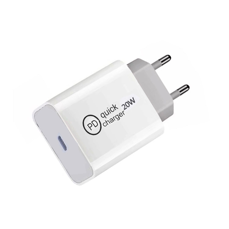 SDC-20W PD 20W Single USB-C / Type-C Interface Travel Charger EU Plug - USB Charger by buy2fix | Online Shopping UK | buy2fix