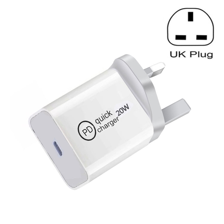 SDC-20W PD 20W Single USB-C / Type-C Interface Travel Charger UK Plug - USB Charger by buy2fix | Online Shopping UK | buy2fix