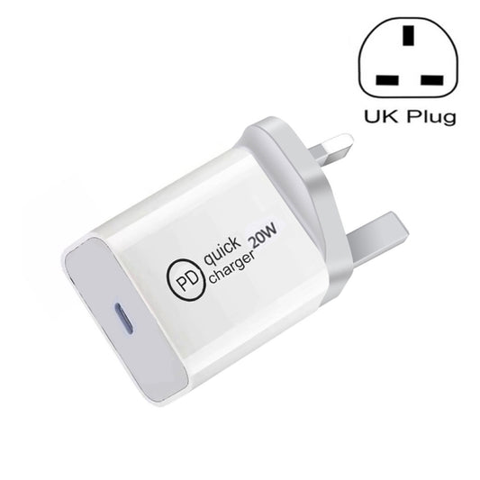 SDC-20W PD 20W Single USB-C / Type-C Interface Travel Charger UK Plug - USB Charger by buy2fix | Online Shopping UK | buy2fix