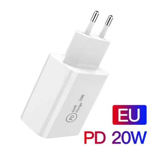SDC-20W 2 in 1 PD 20W USB-C / Type-C Travel Charger + 3A PD 3.0 USB-C / Type-C to USB-C / Type-C Fast Charge Data Cable Set, Cable Length: 2m, EU Plug - USB Charger by buy2fix | Online Shopping UK | buy2fix