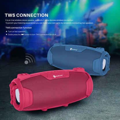 NewRixing NR3026M TWS Outdoor Portable K-song Bluetooth Speaker with Shoulder Strap & Microphone, Support TF Card / FM(Blue) - Desktop Speaker by NewRixing | Online Shopping UK | buy2fix