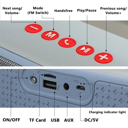 T&G TG271 TWS Subwoofer Bluetooth Speaker With Braided Rope, Support USB/AUX/TF Card/FM(Green) - Desktop Speaker by T&G | Online Shopping UK | buy2fix
