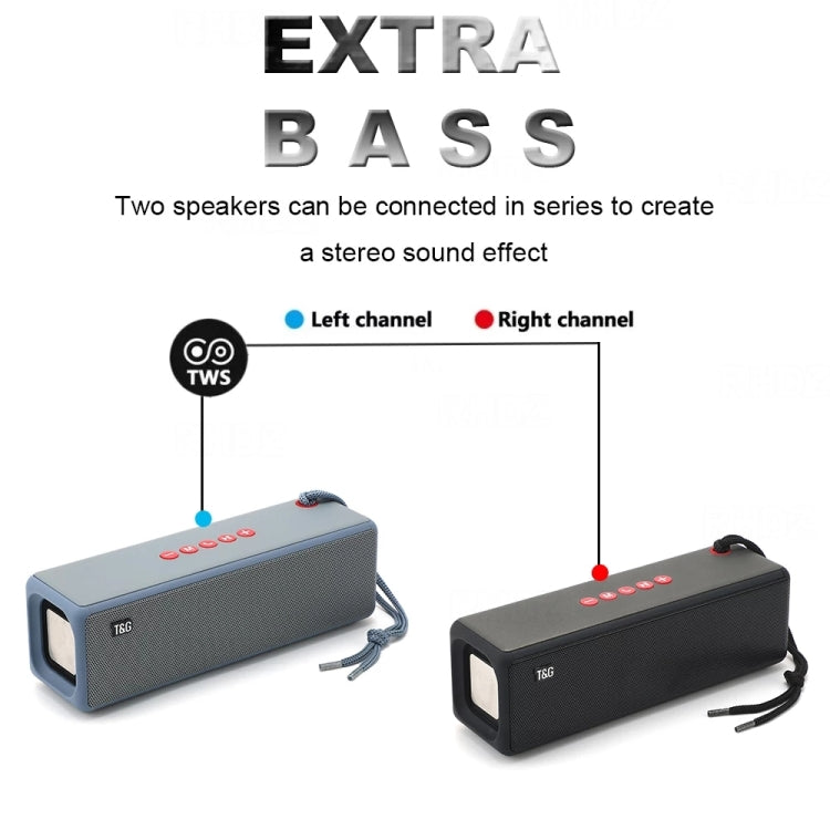 T&G TG271 TWS Subwoofer Bluetooth Speaker With Braided Rope, Support USB/AUX/TF Card/FM(Gray) - Desktop Speaker by T&G | Online Shopping UK | buy2fix