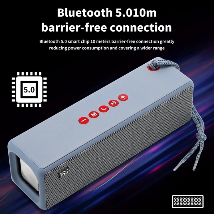 T&G TG271 TWS Subwoofer Bluetooth Speaker With Braided Rope, Support USB/AUX/TF Card/FM(Gray) - Desktop Speaker by T&G | Online Shopping UK | buy2fix