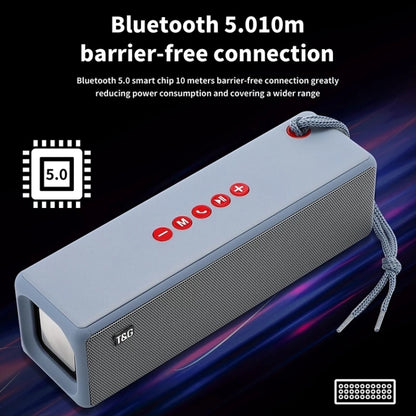 T&G TG271 TWS Subwoofer Bluetooth Speaker With Braided Rope, Support USB/AUX/TF Card/FM(Gray) - Desktop Speaker by T&G | Online Shopping UK | buy2fix