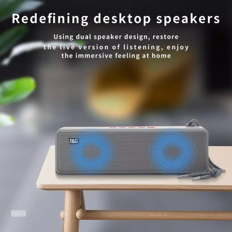 T&G TG271 TWS Subwoofer Bluetooth Speaker With Braided Rope, Support USB/AUX/TF Card/FM(Blue) - Desktop Speaker by T&G | Online Shopping UK | buy2fix