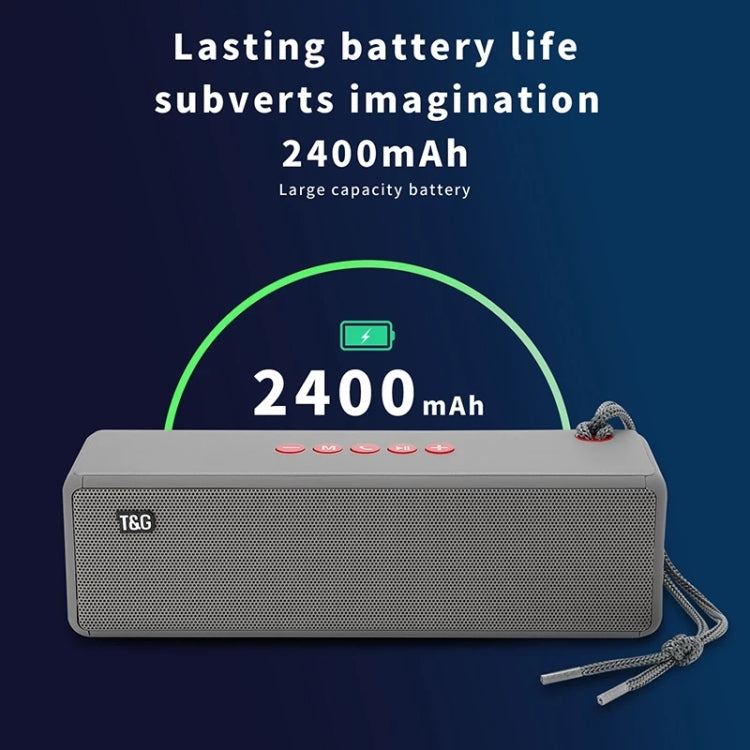 T&G TG271 TWS Subwoofer Bluetooth Speaker With Braided Rope, Support USB/AUX/TF Card/FM(Gray) - Desktop Speaker by T&G | Online Shopping UK | buy2fix