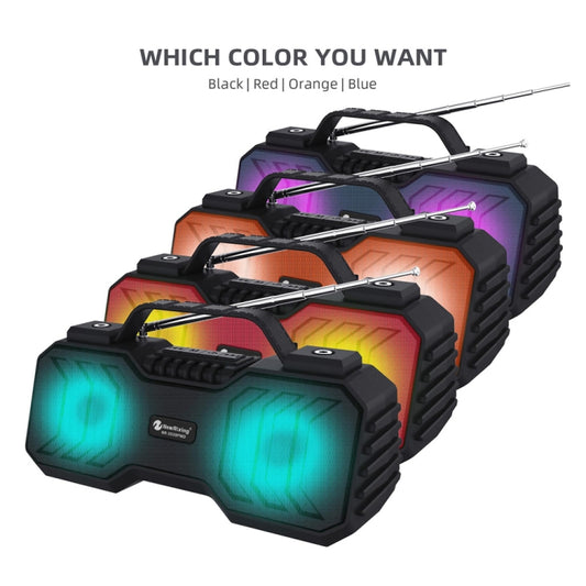 NewRixing NR-2029FMD TWS LED Flashlight Bluetooth Speaker, Support TF Card / FM / 3.5mm AUX / U Disk / Hands-free Calling(Red) - Desktop Speaker by NewRixing | Online Shopping UK | buy2fix