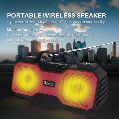 NewRixing NR-2029FMD TWS LED Flashlight Bluetooth Speaker, Support TF Card / FM / 3.5mm AUX / U Disk / Hands-free Calling(Black) - Desktop Speaker by NewRixing | Online Shopping UK | buy2fix