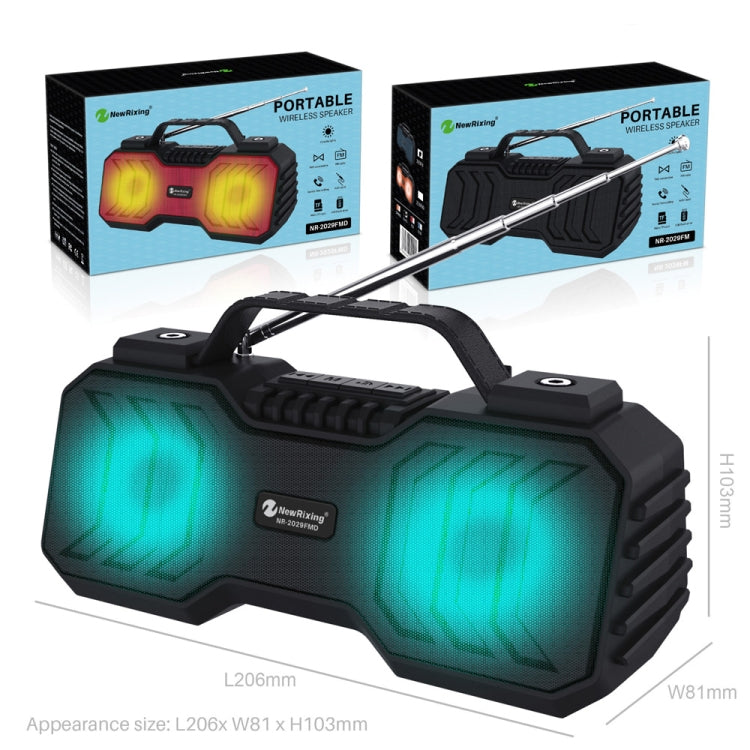 NewRixing NR-2029FMD TWS LED Flashlight Bluetooth Speaker, Support TF Card / FM / 3.5mm AUX / U Disk / Hands-free Calling(Qrange) - Desktop Speaker by NewRixing | Online Shopping UK | buy2fix
