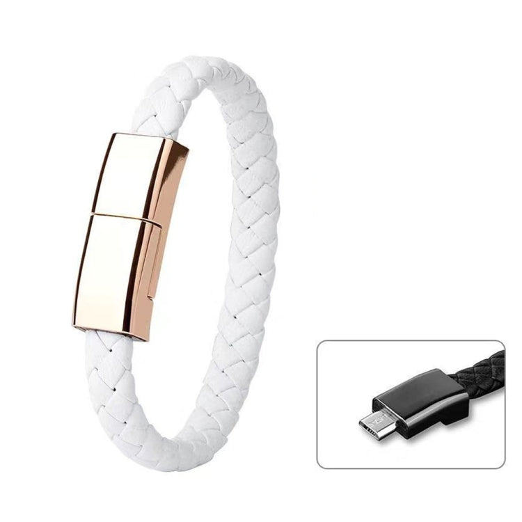 XJ-26 3A USB to Micro USB Creative Bracelet Data Cable, Cable Length: 22.5cm (White) by buy2fix