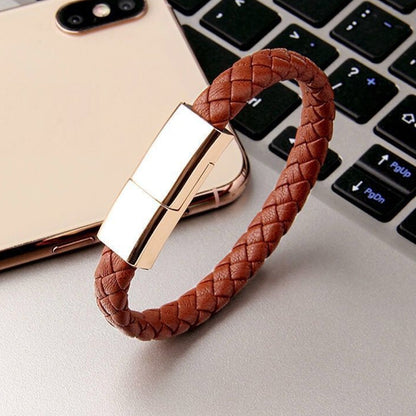 XJ-26 3A USB to Micro USB Creative Bracelet Data Cable, Cable Length: 22.5cm (Brown) by buy2fix