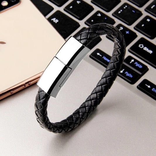 XJ-26 3A USB to Micro USB Creative Bracelet Data Cable, Cable Length: 22.5cm(Black) - Multifunctional Cable by buy2fix | Online Shopping UK | buy2fix