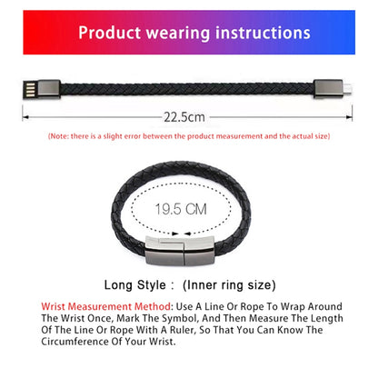 XJ-26 3A USB to Micro USB Creative Bracelet Data Cable, Cable Length: 22.5cm (Brown) by buy2fix