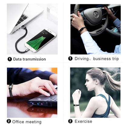 XJ-26 3A USB to Micro USB Creative Bracelet Data Cable, Cable Length: 22.5cm (White) by buy2fix