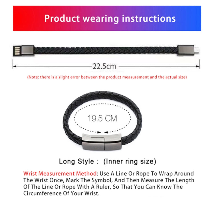 XJ-27 3A USB to USB-C / Type-C Creative Bracelet Data Cable, Cable Length: 22.5cm(White) by buy2fix