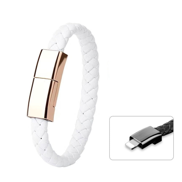 XJ-28 3A USB to 8 Pin Creative Bracelet Data Cable, Cable Length: 22.5cm(White) by buy2fix