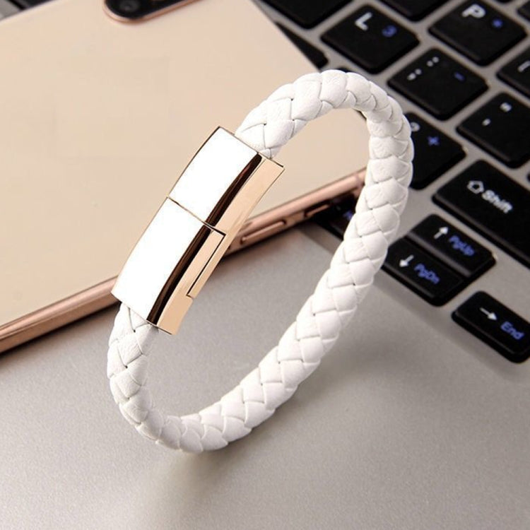 XJ-28 3A USB to 8 Pin Creative Bracelet Data Cable, Cable Length: 22.5cm(White) by buy2fix
