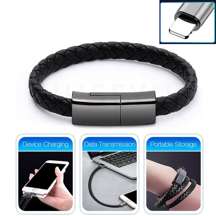 XJ-28 3A USB to 8 Pin Creative Bracelet Data Cable, Cable Length: 22.5cm(Brown) by buy2fix