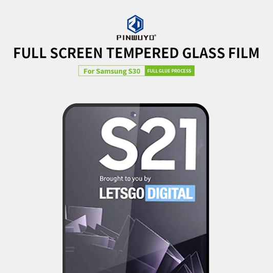 For Samsung Galaxy S21 5G PINWUYO 9H 2.5D Full Screen Tempered Glass Film(Black) - Galaxy Tempered Glass by PINWUYO | Online Shopping UK | buy2fix