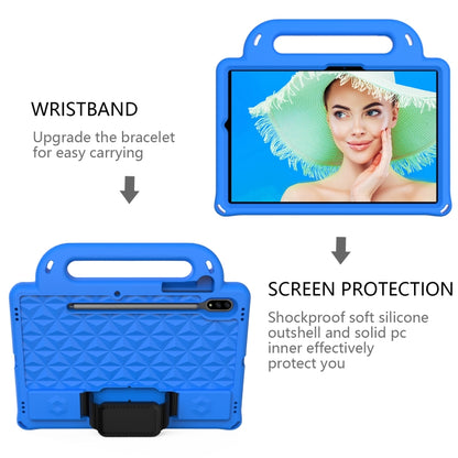 For Galaxy Tab S8 / Galaxy Tab S7 T870/T875 Diamond Series EVA Anti-Fall Shockproof Sleeve Protective Shell Case with Holder & Strap(Blue) by buy2fix
