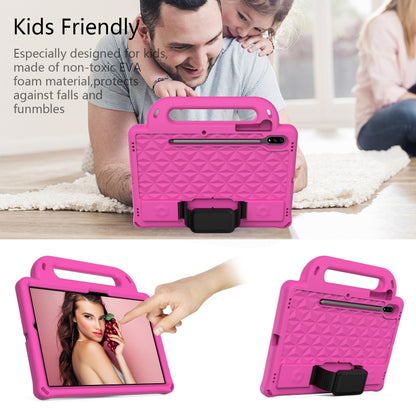 For Galaxy Tab S8 / Galaxy Tab S7 T870/T875 Diamond Series EVA Anti-Fall Shockproof Sleeve Protective Shell Case with Holder & Strap(Rose Red) by buy2fix
