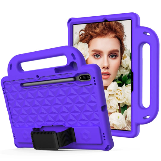For Galaxy Tab S8 / Galaxy Tab S7 T870/T875 Diamond Series EVA Anti-Fall Shockproof Sleeve Protective Shell Case with Holder & Strap(Purple) - Galaxy Tab S8 Cases by buy2fix | Online Shopping UK | buy2fix