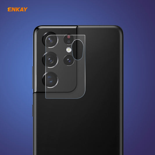 For Samsung Galaxy S21 Ultra ENKAY Hat-Prince 0.2mm 9H 2.15D Round Edge Rear Camera Lens Tempered Glass Film Protector - For Samsung by ENKAY | Online Shopping UK | buy2fix