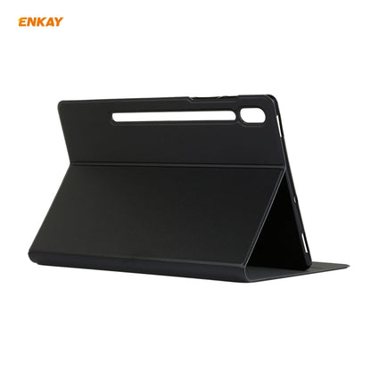 For Samsung Galaxy Tab S8 / Galaxy Tab S7 11.0 T870 / T875 ENKAY Horizontal Flip PU Leather + TPU Smart Case with Holder & Sleep / Wake-up Function(Black) - Galaxy Tab S8 Cases by ENKAY | Online Shopping UK | buy2fix