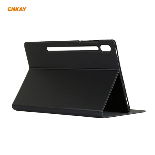 For Samsung Galaxy Tab S8 / Galaxy Tab S7 11.0 T870 / T875 ENKAY Horizontal Flip PU Leather + TPU Smart Case with Holder & Sleep / Wake-up Function(Black) - Galaxy Tab S8 Cases by ENKAY | Online Shopping UK | buy2fix