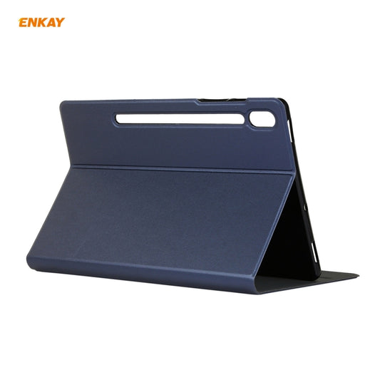 For Samsung Galaxy Tab S8 / Galaxy Tab S7 11.0 T870 / T875 ENKAY Horizontal Flip PU Leather + TPU Smart Case with Holder & Sleep / Wake-up Function(Dark Blue) - Galaxy Tab S8 Cases by ENKAY | Online Shopping UK | buy2fix