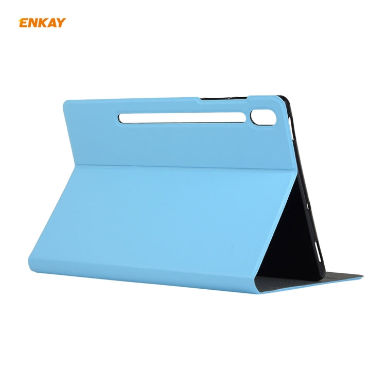 For Samsung Galaxy Tab S8 / Galaxy Tab S7 11.0 T870 / T875 ENKAY Horizontal Flip PU Leather + TPU Smart Case with Holder & Sleep / Wake-up Function(Light Blue) - Galaxy Tab S8 Cases by ENKAY | Online Shopping UK | buy2fix