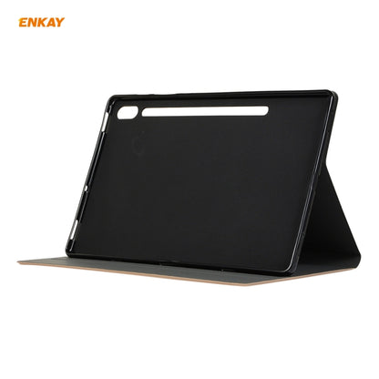 For Samsung Galaxy Tab S8 / Galaxy Tab S7 11.0 T870 / T875 ENKAY Horizontal Flip PU Leather + TPU Smart Case with Holder & Sleep / Wake-up Function(Cyan) - Galaxy Tab S8 Cases by ENKAY | Online Shopping UK | buy2fix