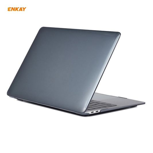 ENKAY 3 in 1 Crystal Laptop Protective Case + US Version TPU Keyboard Film + Anti-dust Plugs Set for MacBook Air 13.3 inch A1932 (2018)(Black) - MacBook Air Cases by ENKAY | Online Shopping UK | buy2fix