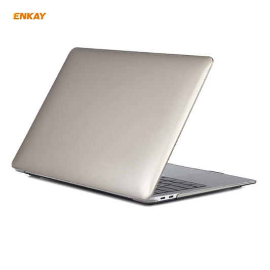 ENKAY 3 in 1 Crystal Laptop Protective Case + US Version TPU Keyboard Film + Anti-dust Plugs Set for MacBook Air 13.3 inch A1932 (2018)(Grey) - MacBook Air Cases by ENKAY | Online Shopping UK | buy2fix