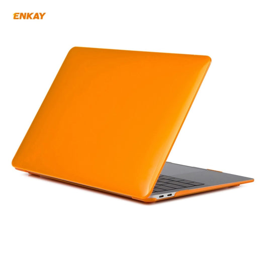 ENKAY 3 in 1 Crystal Laptop Protective Case + US Version TPU Keyboard Film + Anti-dust Plugs Set for MacBook Air 13.3 inch A1932 (2018)(Orange) - MacBook Air Cases by ENKAY | Online Shopping UK | buy2fix