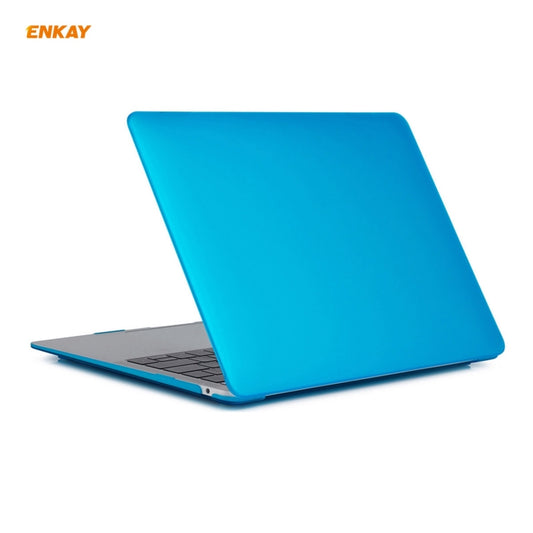 ENKAY 3 in 1 Matte Laptop Protective Case + EU Version TPU Keyboard Film + Anti-dust Plugs Set for MacBook Air 13.3 inch A2179 & A2337 (2020)(Light Blue) - MacBook Pro Cases by ENKAY | Online Shopping UK | buy2fix