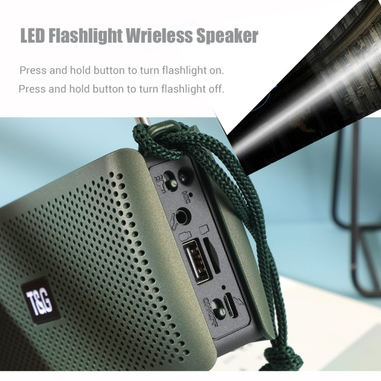 T&G TG282 Portable Bluetooth Speakers with Flashlight, Support TF Card / FM / 3.5mm AUX / U Disk / Hands-free Call(Black) - Desktop Speaker by T&G | Online Shopping UK | buy2fix