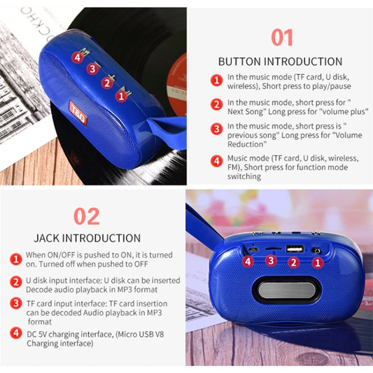 T&G TG173 TWS Subwoofer Bluetooth Speaker With Braided Cord, Support USB / AUX / TF Card / FM(Black) - Desktop Speaker by T&G | Online Shopping UK | buy2fix