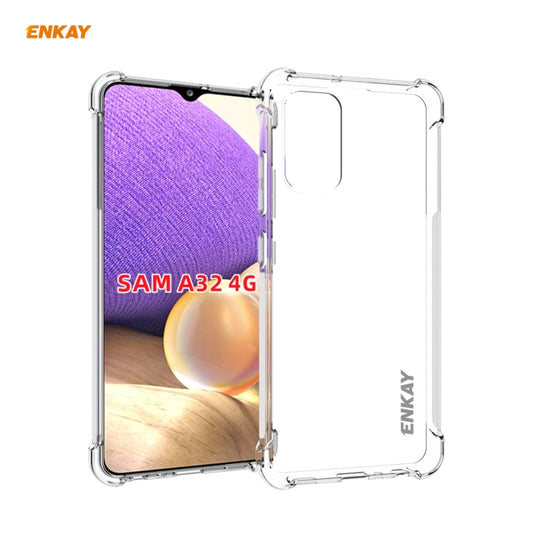 For Samsung Galaxy A32 4G Hat-Prince ENKAY Clear TPU Shockproof Case Soft Anti-slip Cover - Motorola Cases by ENKAY | Online Shopping UK | buy2fix
