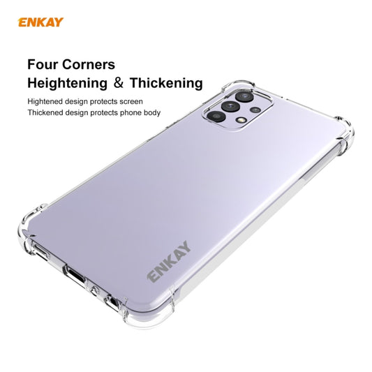 For Samsung Galaxy A32 4G Hat-Prince ENKAY Clear TPU Shockproof Case Soft Anti-slip Cover - Motorola Cases by ENKAY | Online Shopping UK | buy2fix