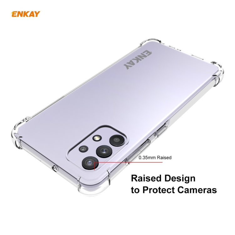 For Samsung Galaxy A32 4G Hat-Prince ENKAY Clear TPU Shockproof Case Soft Anti-slip Cover - Motorola Cases by ENKAY | Online Shopping UK | buy2fix