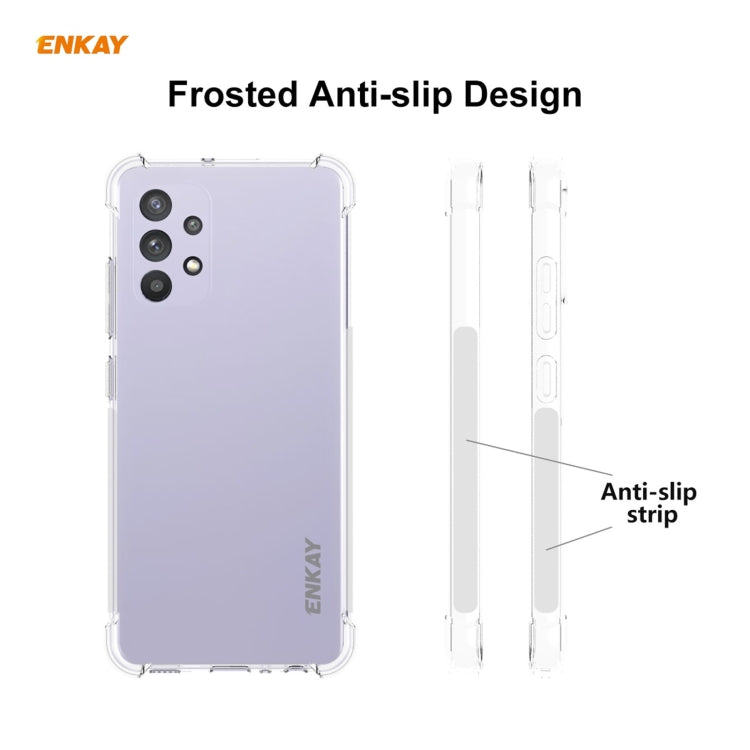 For Samsung Galaxy A32 4G Hat-Prince ENKAY Clear TPU Shockproof Case Soft Anti-slip Cover - Motorola Cases by ENKAY | Online Shopping UK | buy2fix